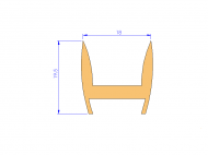 Profil en Silicone P90155G - format de type Lampe - forme irrégulier