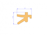 Profil en Silicone P90169F - format de type h - forme irrégulier