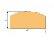 Profil en Silicone P90313L - format de type D - forme irrégulier