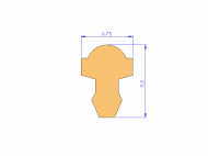 Profil en Silicone P90313R - format de type T - forme irrégulier