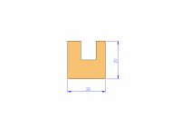 Profil en Silicone P90313T - format de type U - forme irrégulier