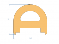 Profil en Silicone P90313W - format de type D - forme irrégulier