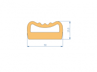 Profil en Silicone P913B - format de type D - forme irrégulier