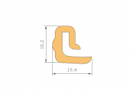 Profil en Silicone P91565B - format de type L - forme irrégulier