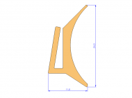 Profil en Silicone P91565N - format de type U - forme irrégulier