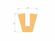 Profil en Silicone P91565O - format de type U - forme irrégulier