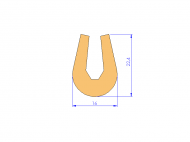 Profil en Silicone P91565T - format de type U - forme irrégulier