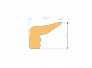 Profil en Silicone P91579A - format de type Labiée - forme irrégulier