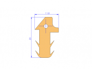 Profil en Silicone P91605B - format de type Autoclave - forme irrégulier