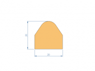 Profil en Silicone P91702O - format de type D - forme irrégulier