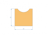 Profil en Silicone P91833A - format de type D - forme irrégulier