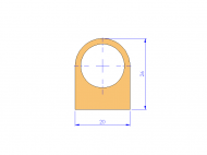 Profil en Silicone P91946F - format de type D - forme irrégulier