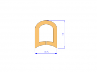 Profil en Silicone P91952A - format de type D - forme irrégulier