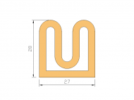 Profil en Silicone P92013 - format de type D - forme irrégulier