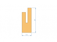 Profil en Silicone P92013AO - format de type U - forme irrégulier