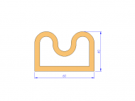 Profil en Silicone P92013C - format de type D - forme irrégulier