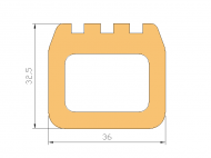 Profil en Silicone P92245A - format de type D - forme irrégulier