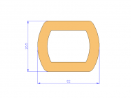 Profil en Silicone P92312A - format de type Trapèze - forme irrégulier