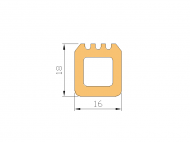 Profil en Silicone P92394B - format de type D - forme irrégulier