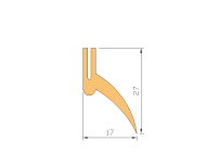 Profil en Silicone P92402A - format de type U - forme irrégulier