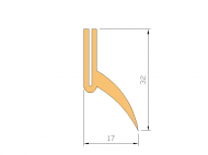 Profil en Silicone P92402B - format de type U - forme irrégulier