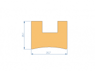 Profil en Silicone P92433J - format de type U - forme irrégulier