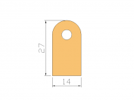 Profil en Silicone P92487B - format de type D - forme irrégulier