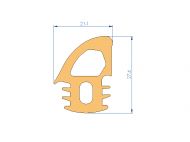 Profil en Silicone P92577Z - format de type Double Trou - forme irrégulier