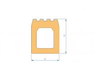 Profil en Silicone P92591F - format de type Tuyau - forme irrégulier