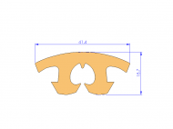 Profil en Silicone P92743A - format de type U - forme irrégulier