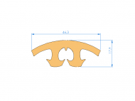 Profil en Silicone P92743C - format de type T - forme irrégulier