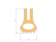 Profil en Silicone P92952C - format de type U - forme irrégulier