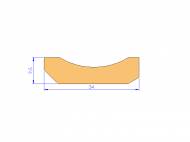 Profil en Silicone P92989A - format de type D - forme irrégulier