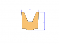 Profil en Silicone P93031A - format de type U - forme irrégulier