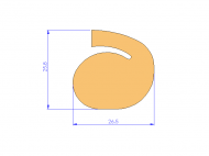 Profil en Silicone P93031C - format de type Corde - forme irrégulier