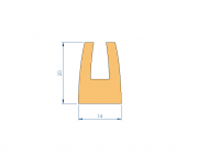 Profil en Silicone P93054B - format de type U - forme irrégulier