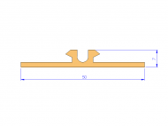 Profil en Silicone P93066 - format de type Perfil plano con Burbuja - forme irrégulier