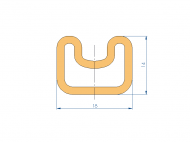 Profil en Silicone P93149AZ - format de type D - forme irrégulier