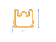 Profil en Silicone P93149BB - format de type D - forme irrégulier