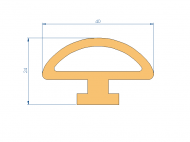 Profil en Silicone P93208C - format de type Lampe - forme irrégulier