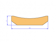 Profil en Silicone P932C - format de type D - forme irrégulier