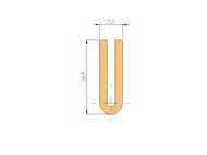 Profil en Silicone P932D - format de type U - forme irrégulier