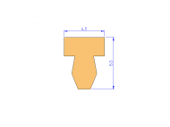 Profil en Silicone P93469A - format de type T - forme irrégulier