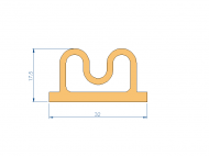 Profil en Silicone P93508BO - format de type Lampe - forme irrégulier