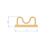 Profil en Silicone P93508BR - format de type Lampe - forme irrégulier