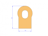 Profil en Silicone P93524E - format de type D - forme irrégulier