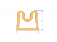 Profil en Silicone P93524S - format de type D - forme irrégulier