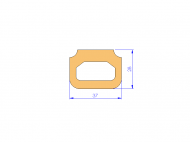 Profil en Silicone P93599 - format de type D - forme irrégulier