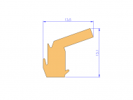 Profil en Silicone P93613B - format de type Labiée - forme irrégulier