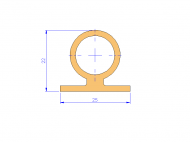 Profil en Silicone P93669A - format de type Perfil plano con Burbuja - forme irrégulier